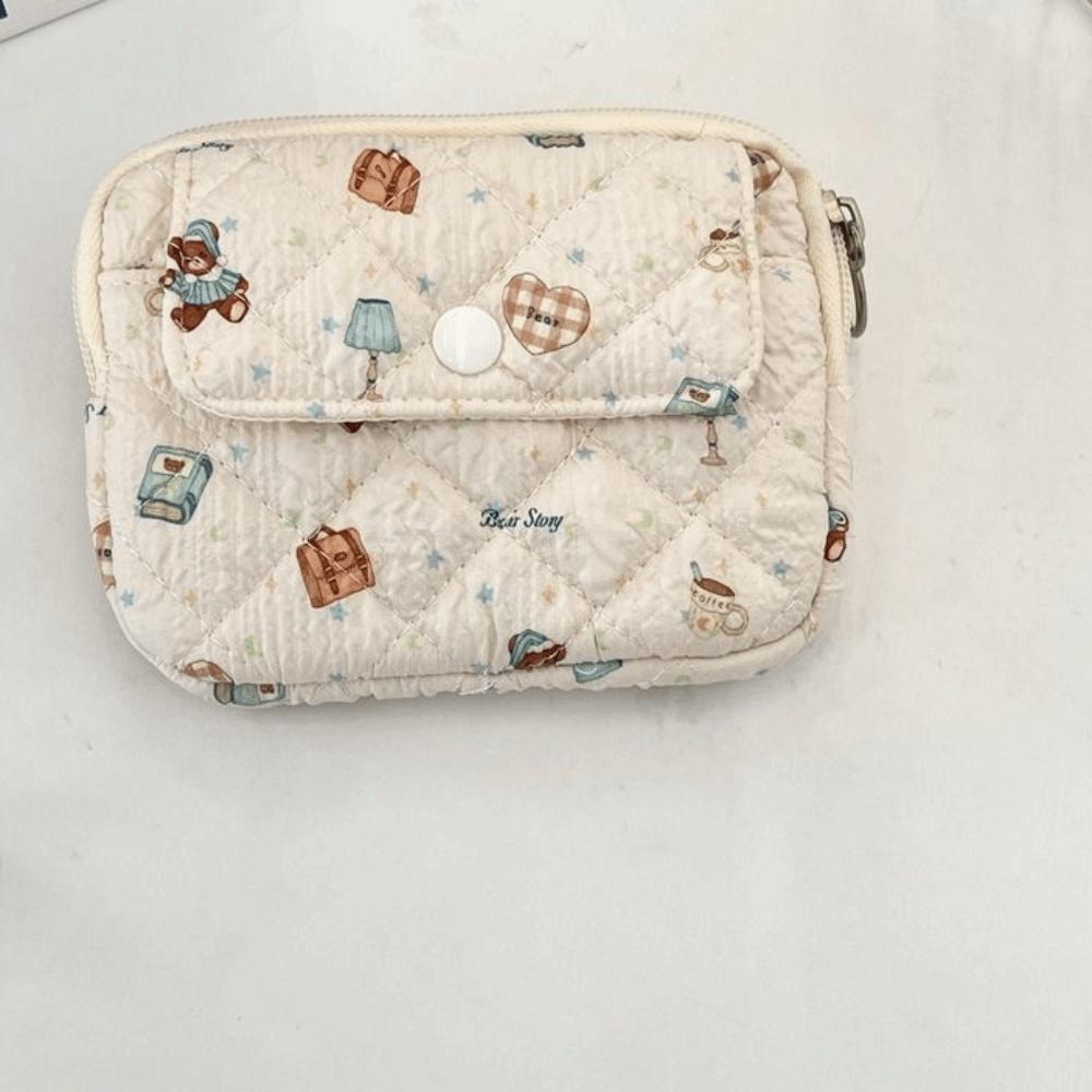 Korean Style Mini Canvas Coin Purse Multifuctional Cute Wallet Sanitary Napkin Storage Bag  Outdoor