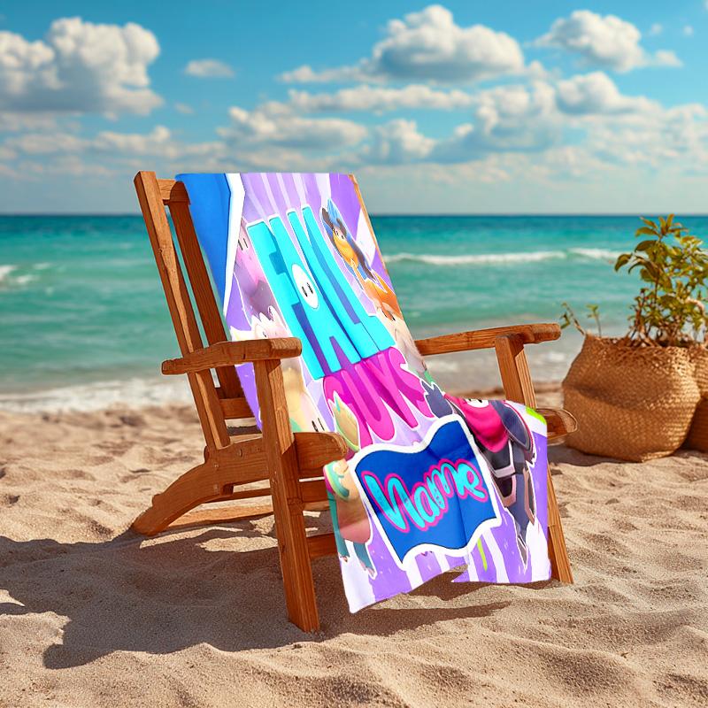 Personalized Customized Proof Beach Towel with Stumble Guys Pattern - Soft, Absorbent,quick-drying,perfect Swimming,camping&bathing
