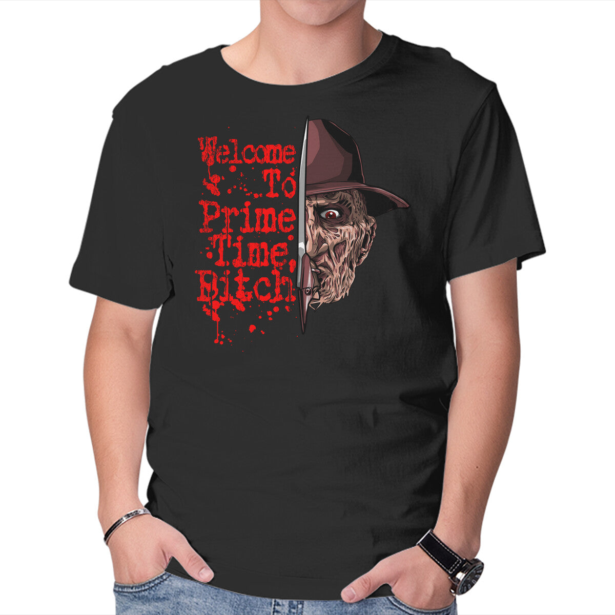 Unisex Crew Neck T-Shirt Prime Time Fred Graphic Short Sleeve Casual Tee XXXXL