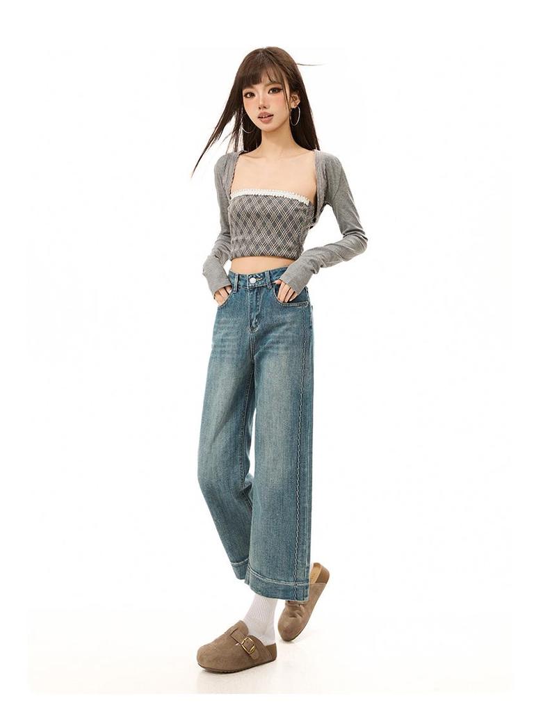 Women's Petite Retro Cropped Wide-Leg Jeans - Spring/Summer 2026
