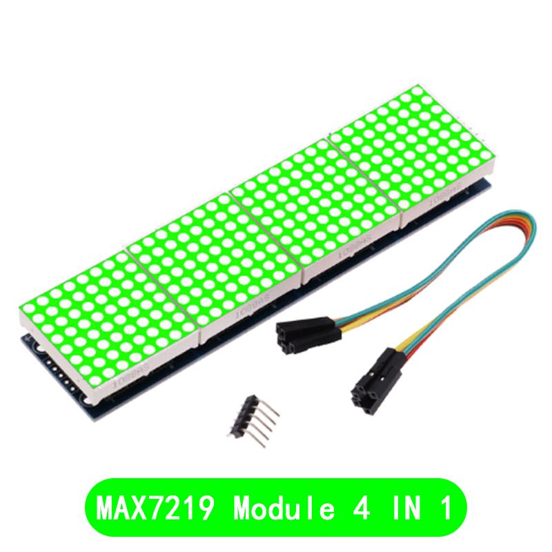 MAX7219 Dot Matrix Module Microcontroller Module Control Module Display Module 4 In One Display With 5P Line For Arduino
