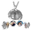 Angel Wings Design 4 Slots Photo Frame Key Chain Memory Floating Locket Pendant Keyring Plated