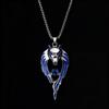 Blue Wolf Pendants Exaggerated Chain Necklace for Women Unisex Punk Style Personality Animal Drop Unique Design Neck Jewelry