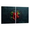 2x GLASS PROTECTIVE PLATE FOR STOVE 40x52 CHILLI
