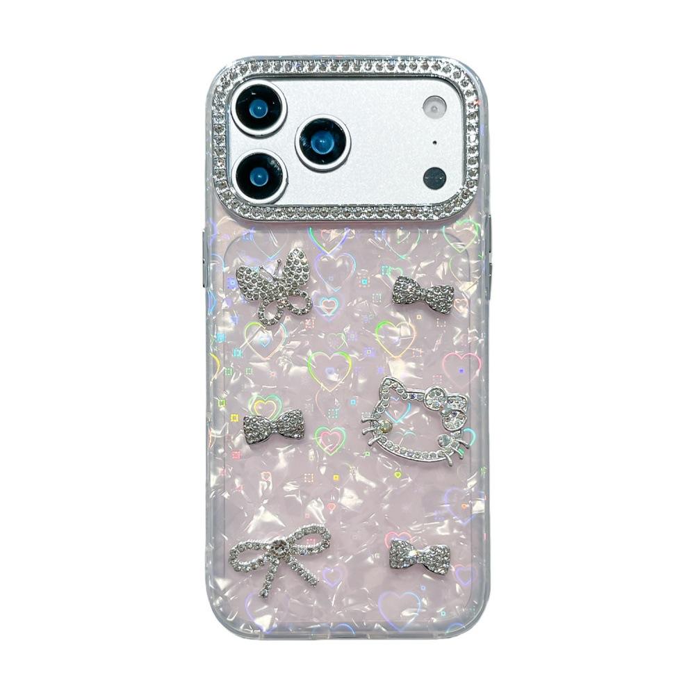 Laser Shell Pattern Bow Mobile Phone Case Is Suitable for Apple 17/16PRO Creative Cartoon iPhone15 All-inclusive 14.