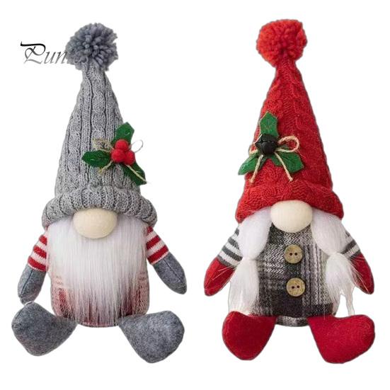 Acrylic Festive Party Supplies Faceless Plush Doll, Christmas Tree Hanging Ornaments, Knitted Rudolf Stuffed Holiday Ornaments Toy, Nordic Window