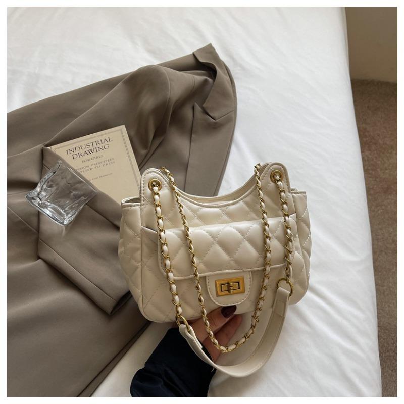 Premium Rhombus Casual Underarm Bag New Fashion Chain Bag Niche Design Versatile Bucket Bag