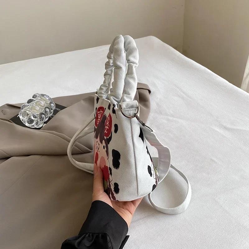 Geantă pânză ilustrație amuzantă urâtă frumoasă pentru femei nouă graffiti geantă găleată portabilă