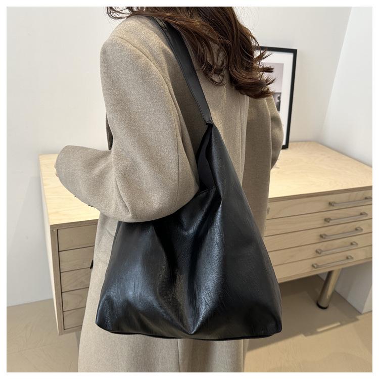 2024 Retro Damska Torba Tote o Dużej Pojemności - Wszechstronna Torba Wiadro na Ramię w Stylu Koreańskim