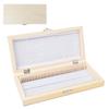 50PCS Biology Glass Prepared Microscope Slides Specimens Wooden Slide Storage Box Case