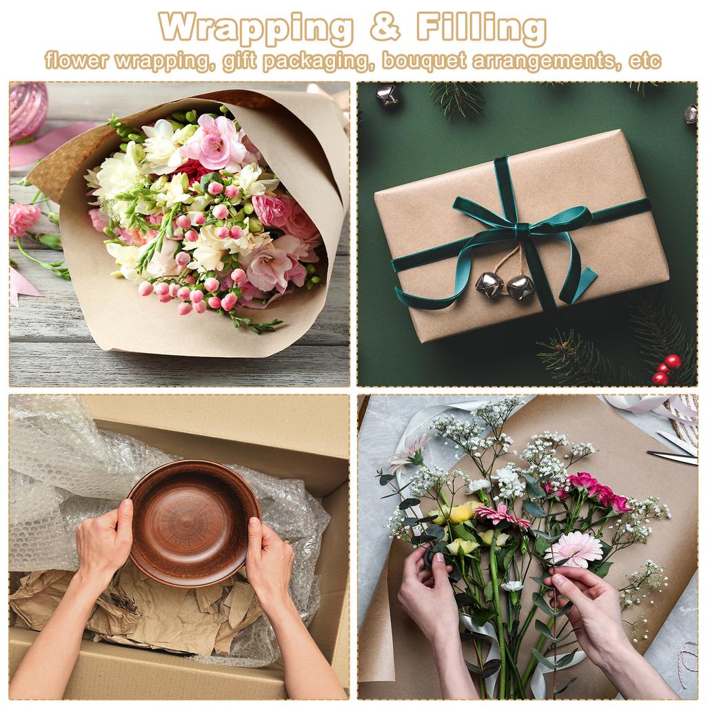 6 Colors 30cm Kraft Paper Wrapping Paper 80GSM Craft Paper Roll Packing Paper for Poster Bulletin Board Gift Wrapping Moving Art