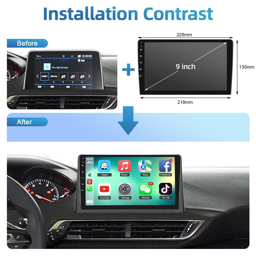 Reakosound 2Din Android Car Radio Multimidia Video Player For Peugeot 4008/5008 2017-2019 GPS Bluetooth 2din Carplay Auto Stereo