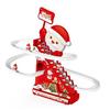 Christmas Climbing Stairs Slide Toy with Music Light Toddlers Boys Girls Santa Claus Roller Coaster Sliding Race Track Toy with 3 Little Snowman