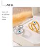 Blue Eye Stainless Steel Ring: Unique European-American Design, Colorfast, Fashionable for Women