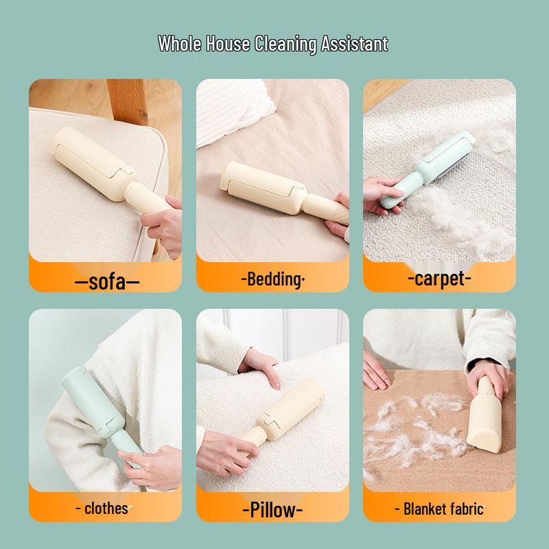 Pet Hair Remover: Lint Roller & Sticky Scraper for Cats, Bed Cleaning, Bristle Device