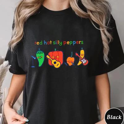 Red Hot Silly Peppers Maglietta Divertente Meme Peperoncino Tee
