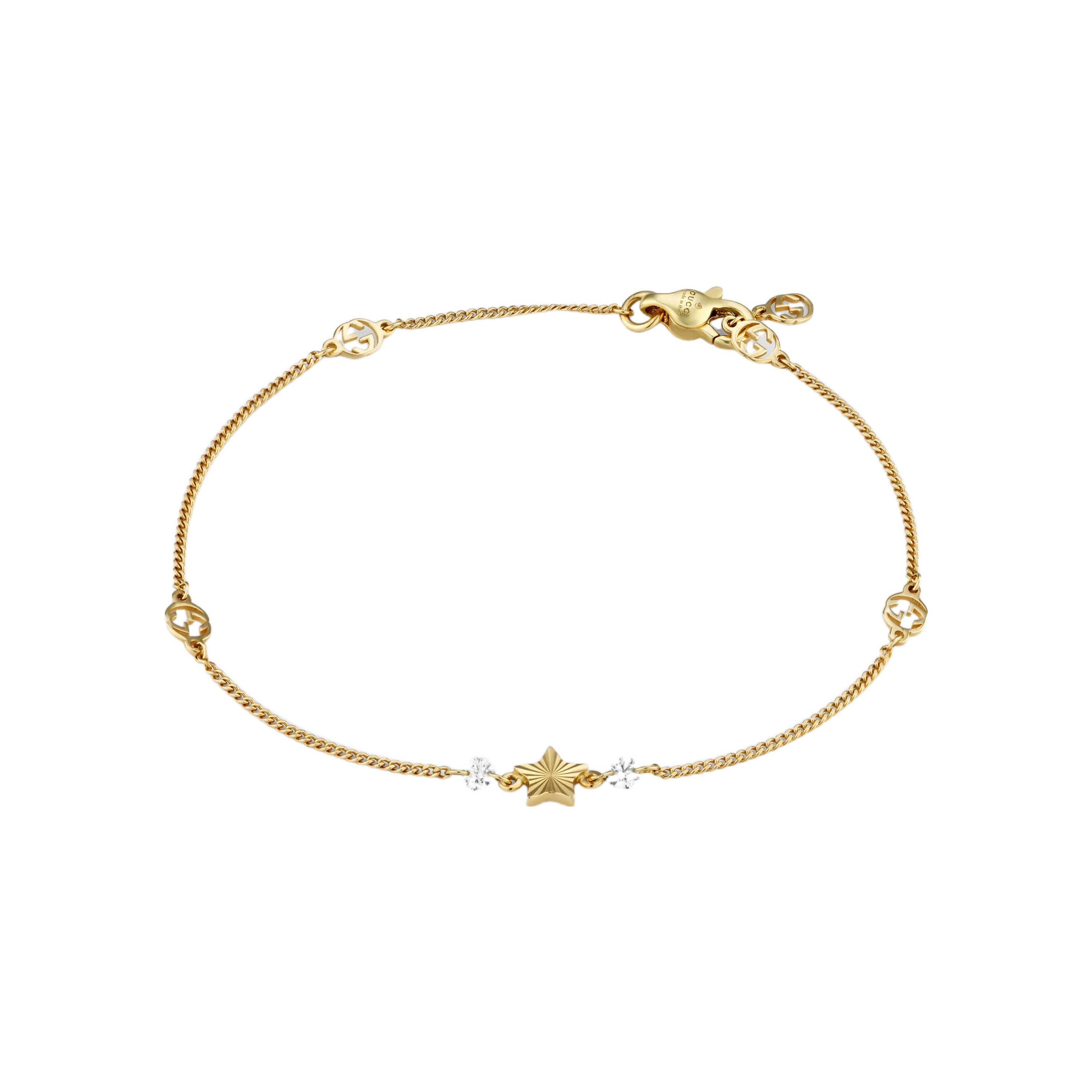 

Gucci Interlocking Double G Glossy Bracelet Women Bracelets Gold 679117-J8540-8000 17