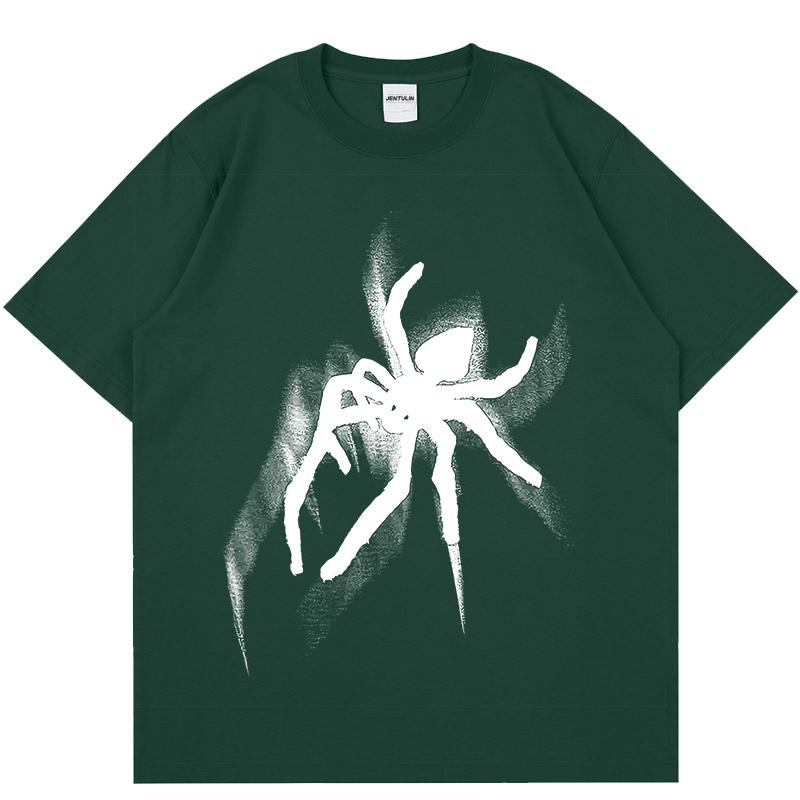 Hip Hop Tshirt Y2K Aesthetic Spider Streetwear TShirt Harajuku Punk Gothic Oversized T Shirt 2024 Hip Hop Loose Tops Tee Cotton