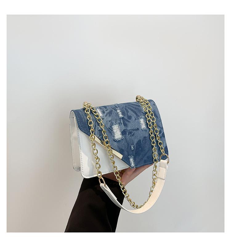 2025 spring new niche design casual shoulder bag women's bag tide this year popular contrasting color messenger small square bag