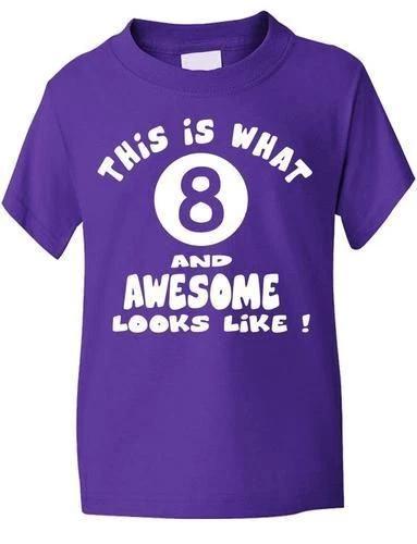 8th Eighth Birthday T-Shirt Girls Boys Unisex Birthday Gift Age 1-13 M