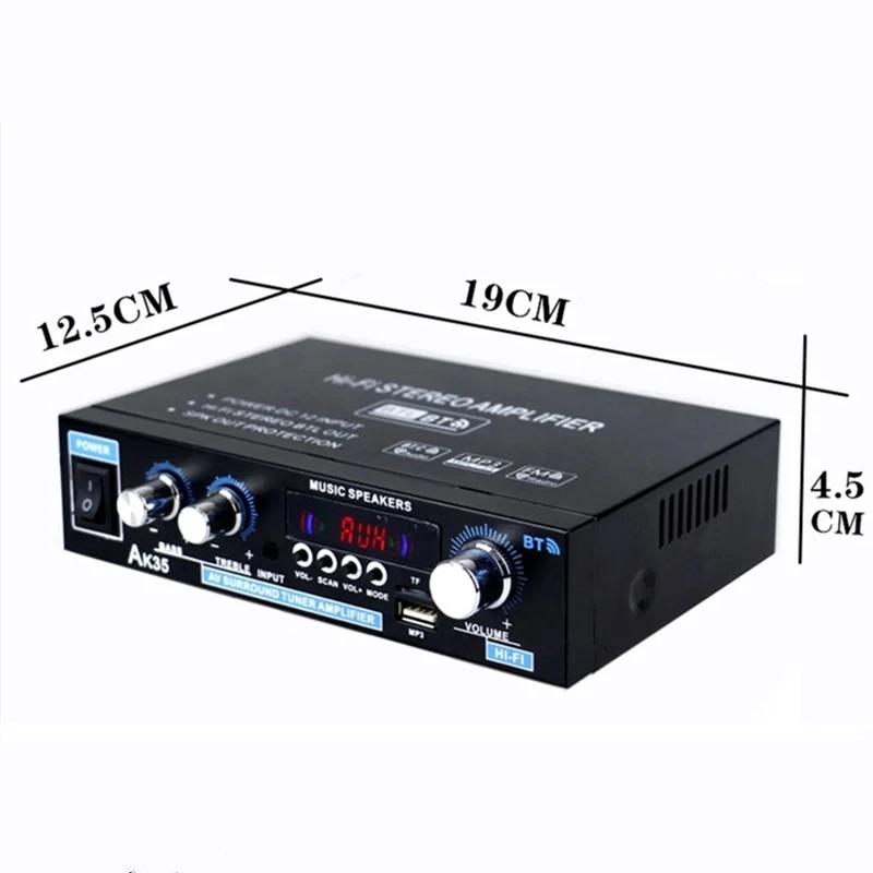 AK35 800W Bluetooth Amplifier 2 Channel Stereo HiFi Digital Display Multifunctional Music Amplifier For Car Classroom Home Audio