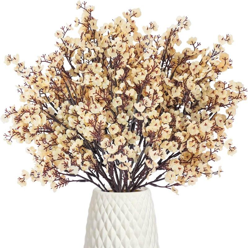 White Artificial Flowers Cherry Blossoms Gypsophila Fake Plants DIY Wedding Bouquet Vases for Home Decor Faux Christmas Branch