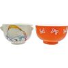 Raffy Soup Bowl and Rice Bowl 10 x 6 Made in "Swimmer" Set, White, Approx. cm, Japan, SAN4905-4