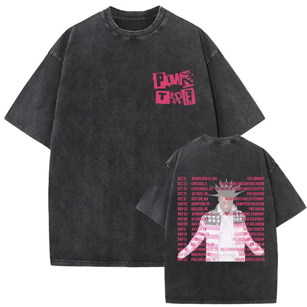 Washed Rapper Lil Uzi Vert Vintage Graphic T Shirts Men Women Hip Hop Short Sleeve Oversized Streetwear Fashion Tshirts Unisex
