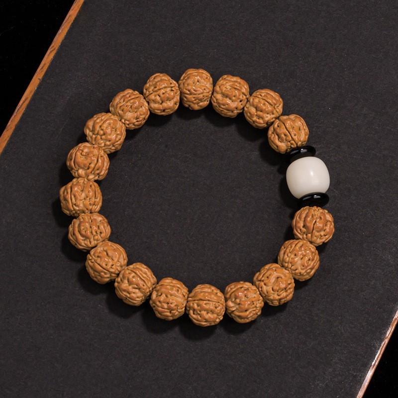 Authentic Indonesian King Kong Bodhi Bracelet Men Hand-Carved Beaded Jewelry