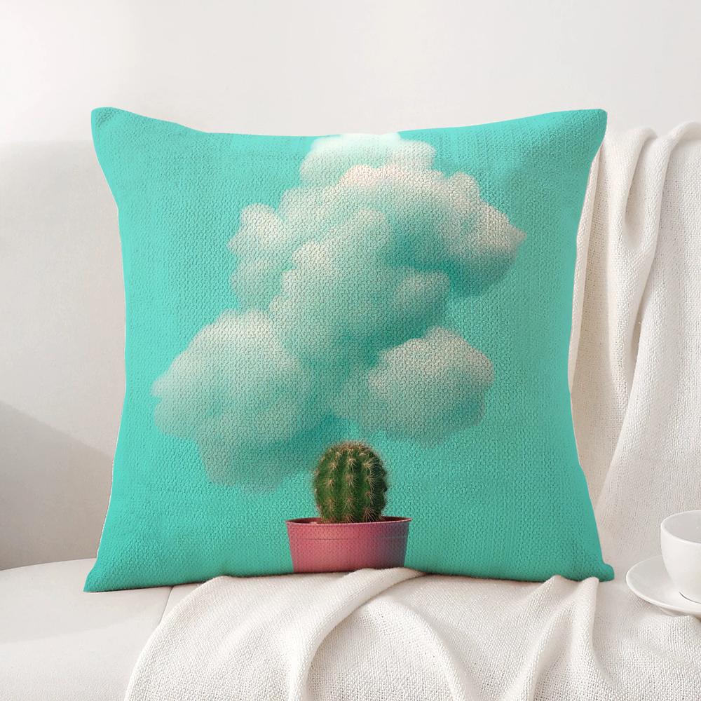 Tropical Plant Fruits Pillow Case Natural Linen Organic Fabric Double-Sided Printing Breathable Perfect For Home Decor