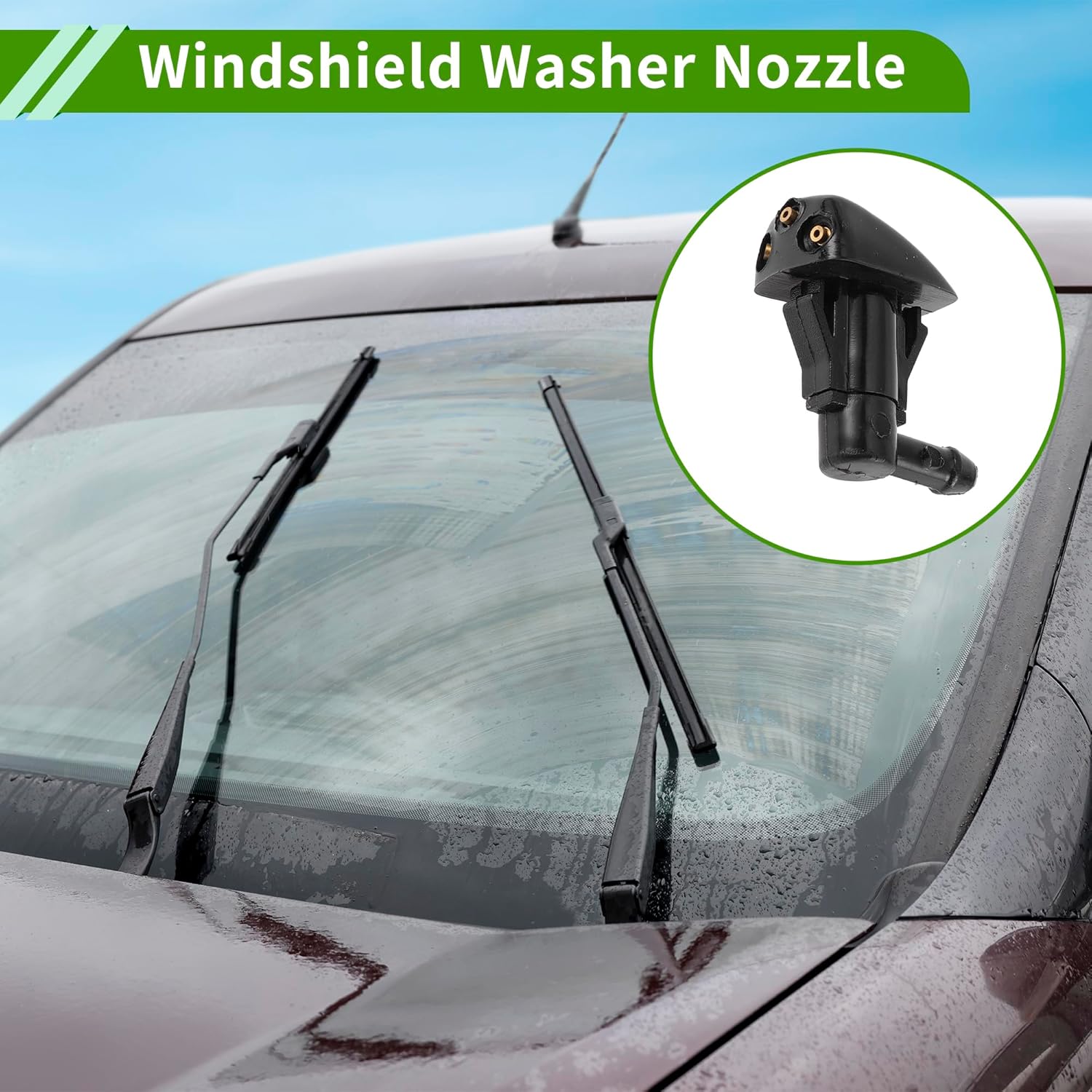 

No.986302E500 Windshield Washer Nozzle for Hyundai Tucson 2005-2010 Black Front Windshield Spray Nozzles Wiper Spray Washer Jet Plastic 1 Set