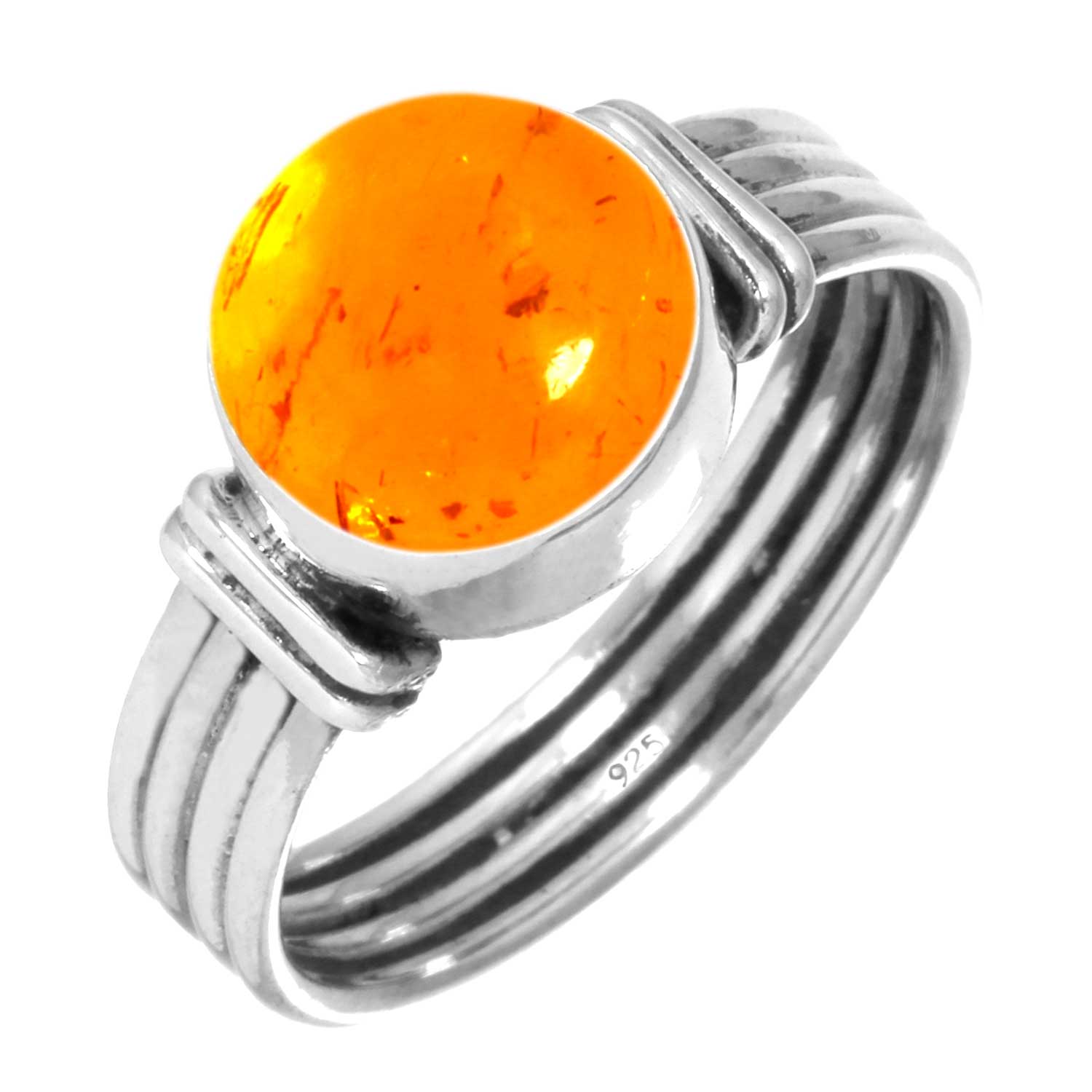 

Кільце зі срібла 925 проби Жіноче з дорогоцінним камінням Ручна робота Ювелірні вироби Подарунок на річницю Бурштин Аметист Чорний онікс Карнеліан Гранат Кварц Зелений онікс Золотий камінь Бохо 5 бурштин