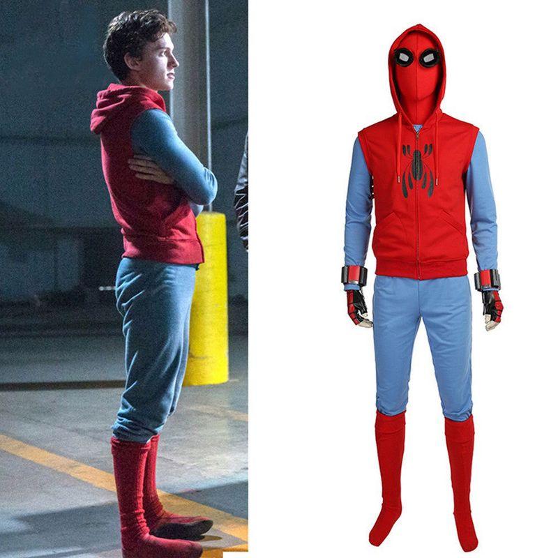 

Cos Spider-Man Superman Returns Cosplay Costume Knitted Sweatshirt Halloween Mask Wristband Gloves 45 XXL
