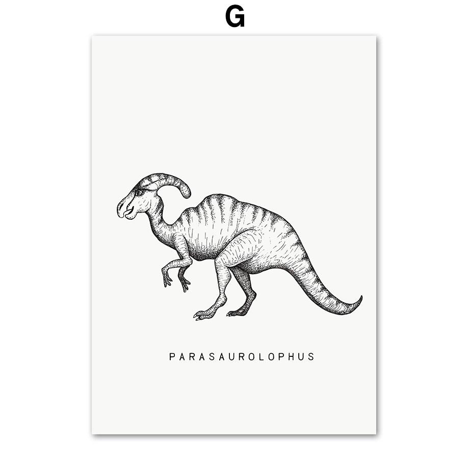 Retro Dinosaurier T-Rex Flugsaurier Triceratops Wandkunst Leinwandmalerei Nordische Poster und Drucke Bilder Baby Kinder Jungenzimmer Dekor