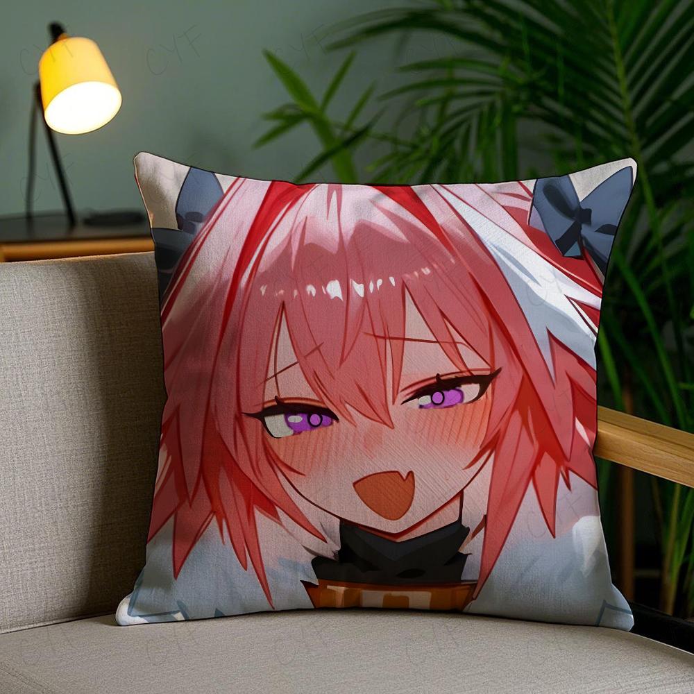 Fate Apocrypha Astolfo Anime Pillow Case Anti-Dustmite Pillowcase Invisible Zipper Silky Short Plush Sofa Cushion Cover