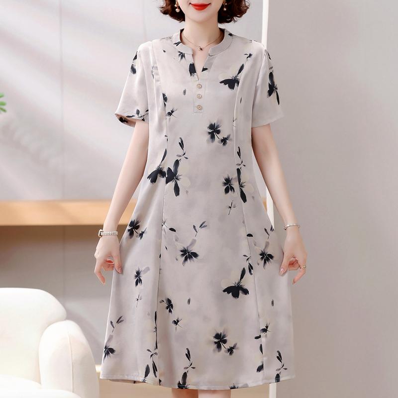 

4XL-8XL Элегантное женское летнее платье больших размеров Винтажная одежда Короткие рукава Длинные платья больших размеров 8XL чёрный