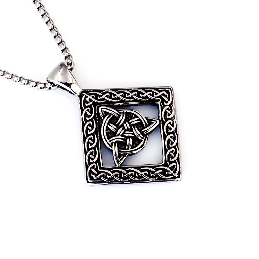 Hip Hop Chinese Dragon Embossed Round Pendant Necklace for Men and Women - Titanium Stainless Steel.
