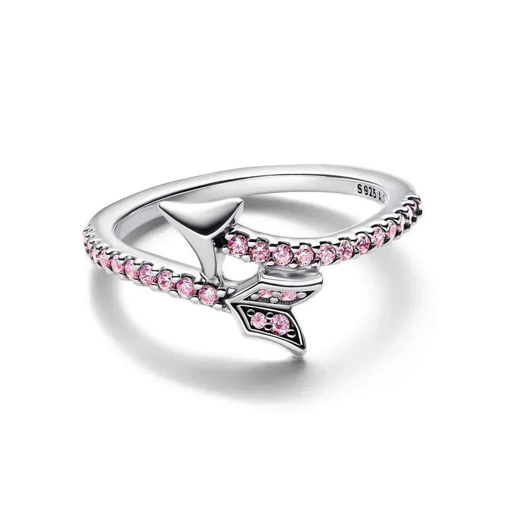 Authentic Genuine Copper Ring Design Colorful Heart Crown Bow Moon Shell Crystal For Women Valentine'S Birthday Occasion Jewelry Creation