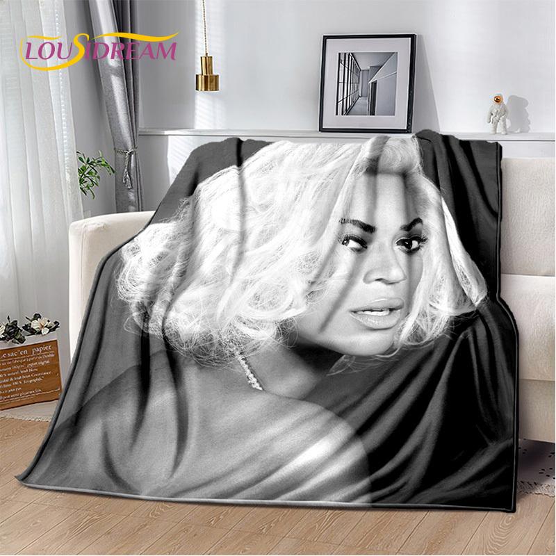3D Latest Beyonce Giselle Knowles Soft Plush Blanket,Flannel Blanket Throw Blanket for Living Room Bedroom Bed Sofa Picnic Cover