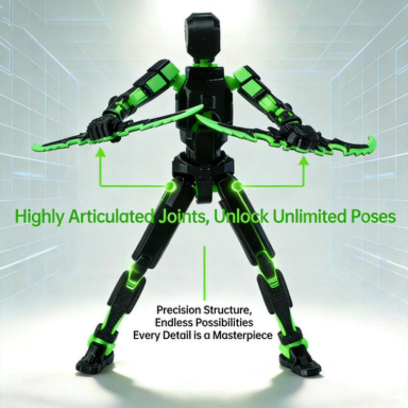 T13 Action Figure with Lots of Accessories 3D Printed Multi-Jointed Titan13 Figure Black Dummy 13 Desktop Decorative Toy
