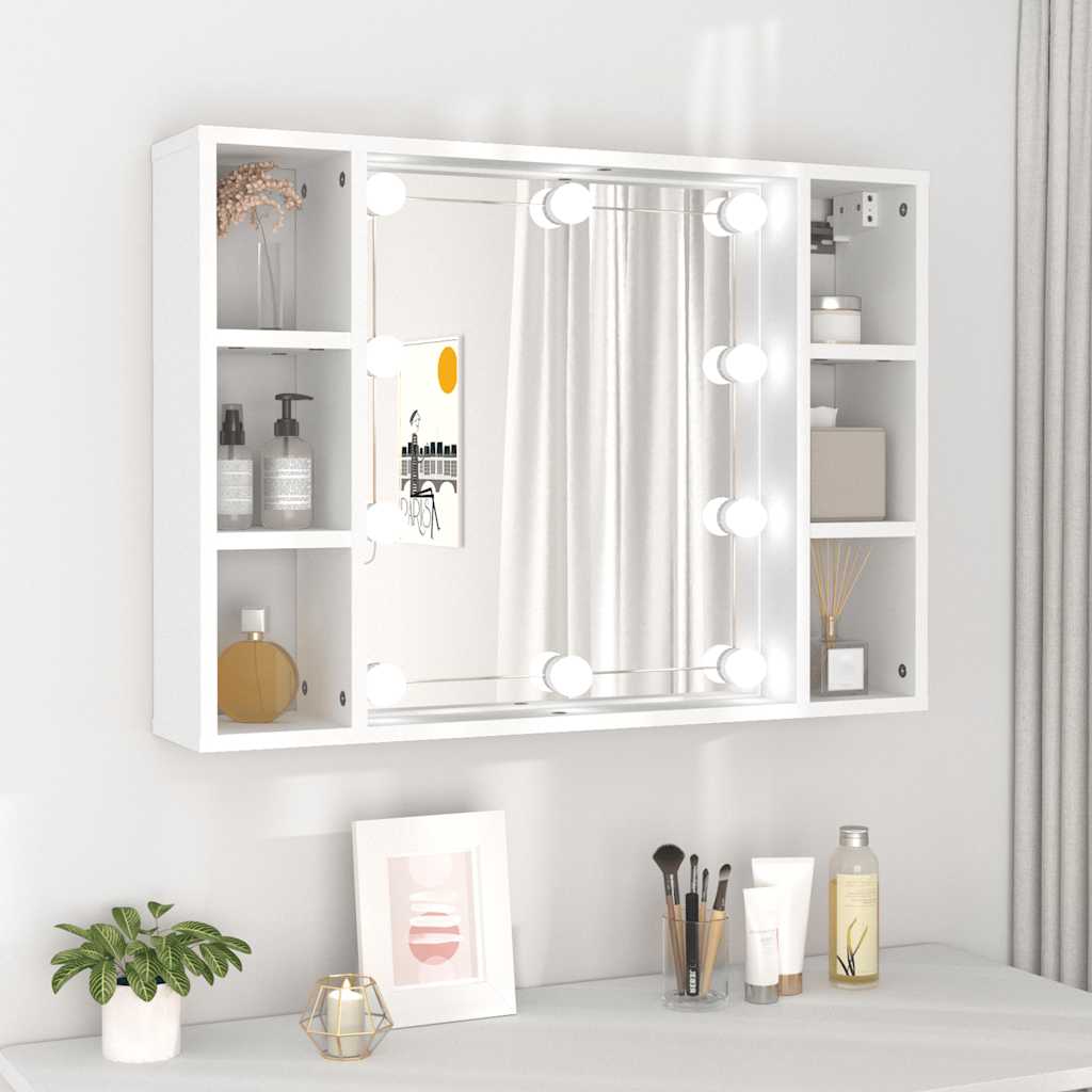 LED Mirror Cabinet in White 76 x 15 x 55 cm
