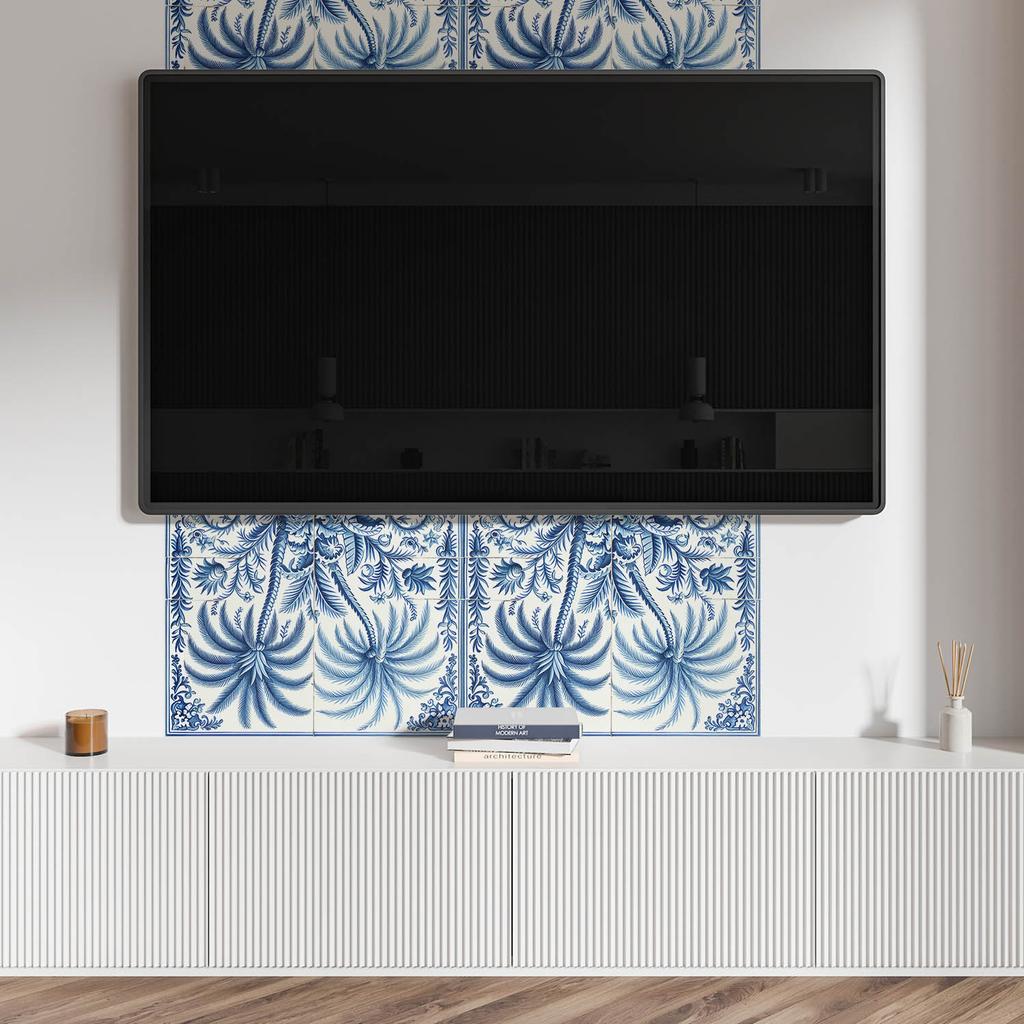 Panel Winylowy Z Wzorem Do Salonu Samoprzylepny 120X60 Cm Tropikalny Wzór Roślinny