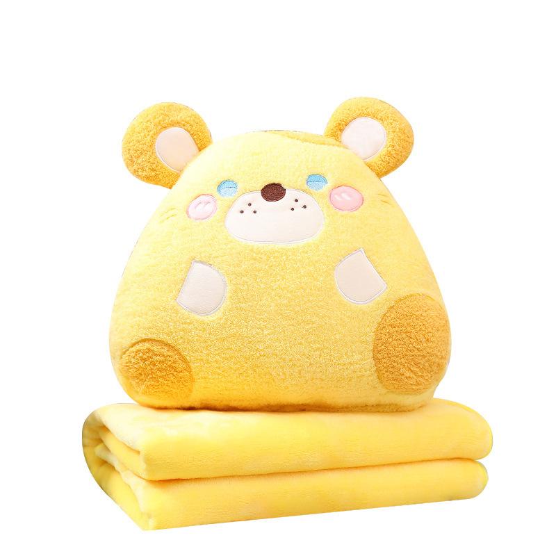 Cute Panda Rabbit Throw Pillow Blanket Plush Toy Office Nap Air Conditioner Blanket Girl Birthday Gift