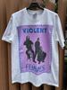 Vtg 80er 90er Violent Femmes Weißes Kurzarm Unisex T-Shirt Nachdruck S5XL