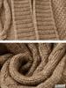 Monoa Hooded Long Size F Women's Cardigan, Sleeve, Low-Gauge Knit, Buttonless, Beige, n1587,