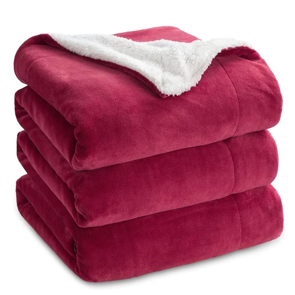 Modern Simple Best-selling Sherpa Lamb Wool Blanket Four Season Universal Solid Color Double-layer Flannel Office Nap Blanket