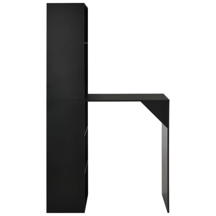 Table de bar avec armoire - VIDAXL - Noir - Contemporain - Design