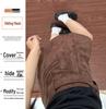Petite Brown Suede A-Line Half-Skirt for Women - Coffee Color, Hip-Hugging, Spring/Autumn