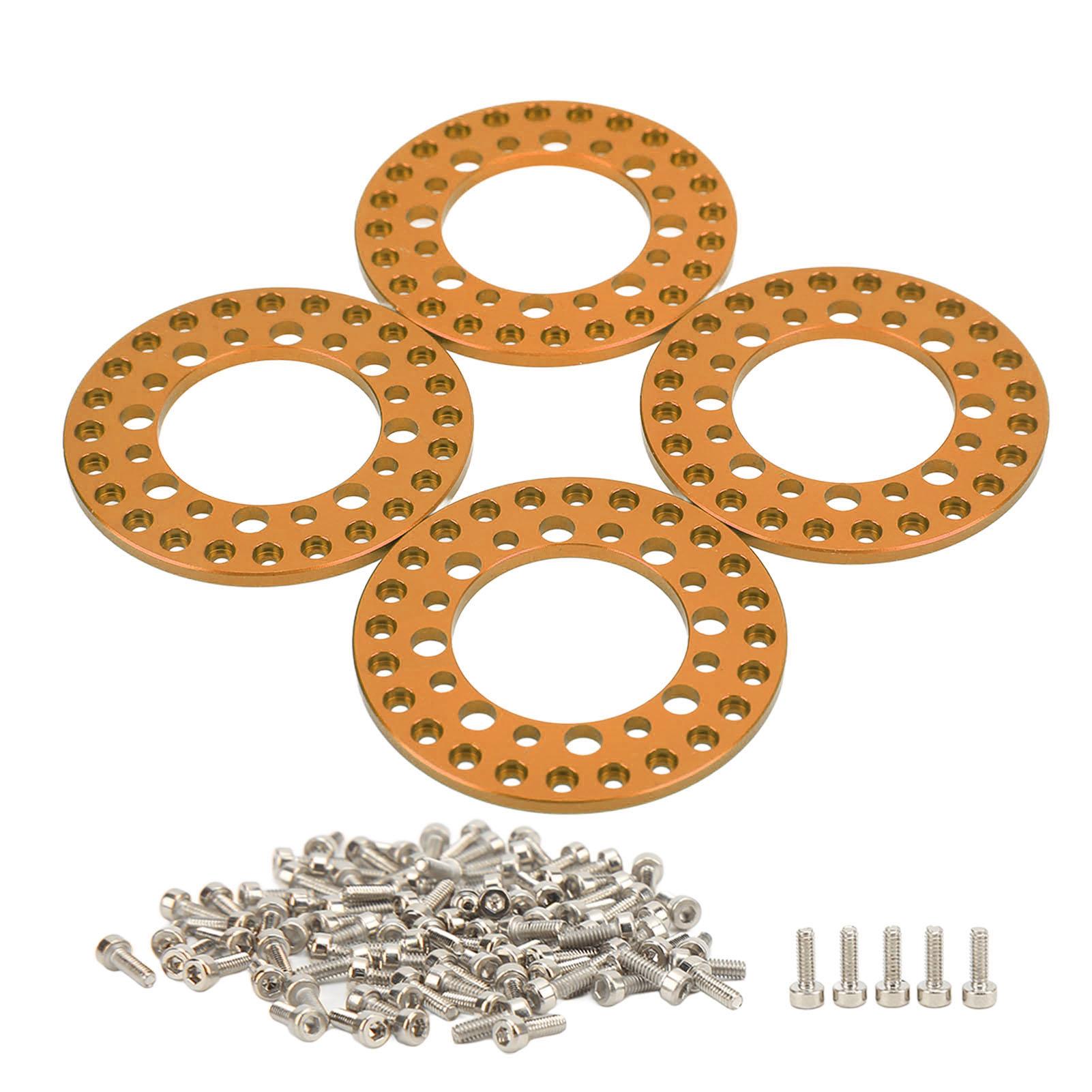 

4Pcs 1.9in Wheel Outer Rings Rims Increase Stability CNC Machining Aluminum Alloy RC Wheel Outer
