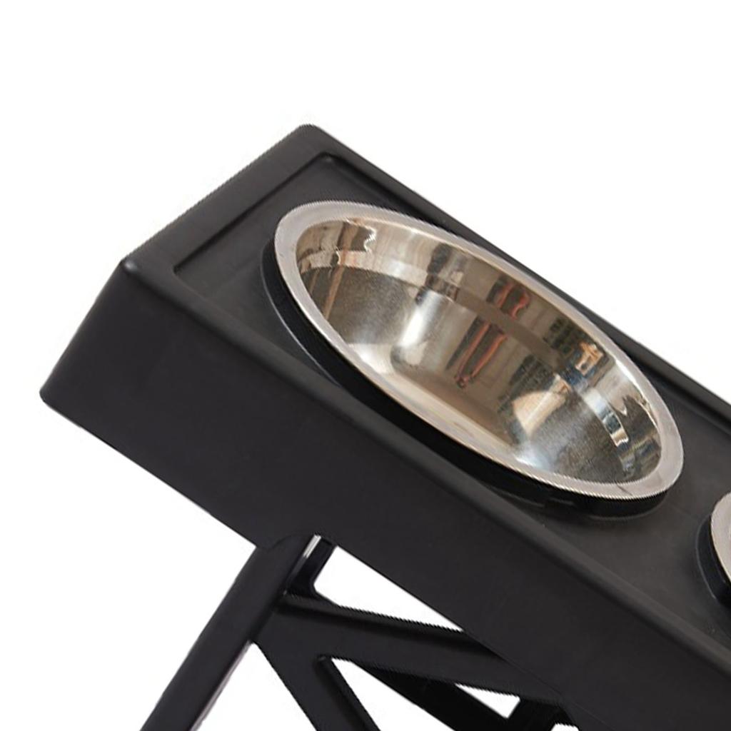 Elevated Dog Bowl Stainless Steel Adjustable No Spill Detachable Double Raised Pet Cat Feeder Bowl